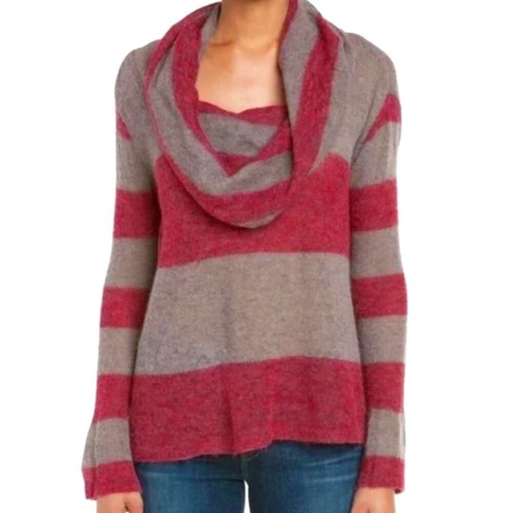 Free People Women's Lulu Rugby Striped Cowl Neck Sweater - SP